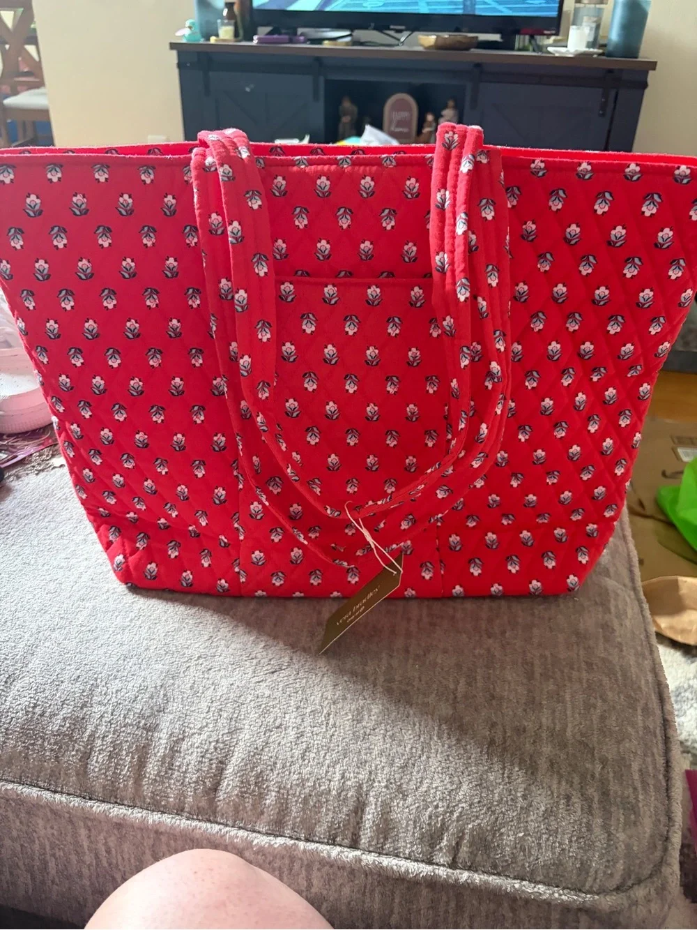 Vera Bradley Red Quilted Floral Tote